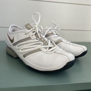 Nike Vintage White Leather Archtech Sneakers Women's Size‎ 37.5 US Size 6